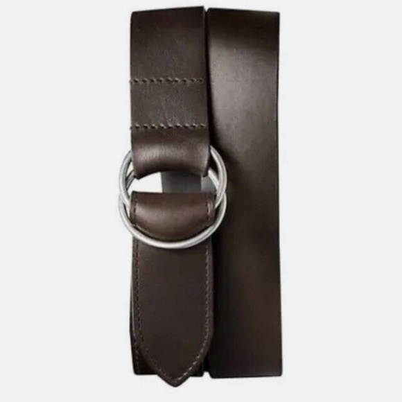NWT Shinola Men's Double Ring Leather BeltDark Brown size S